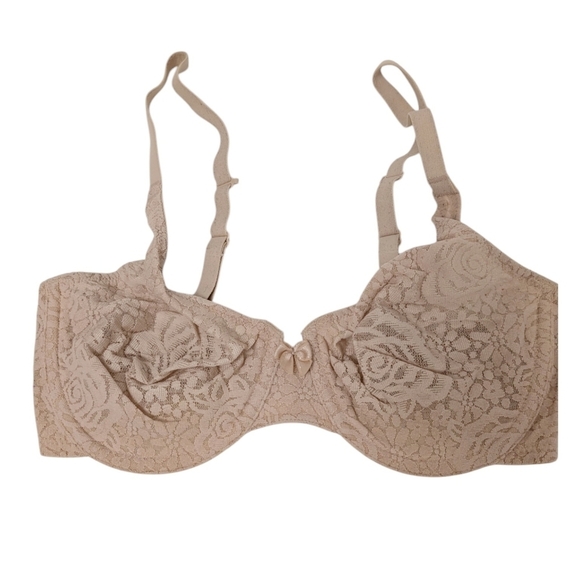 WACOAL 32D Underwire Bra Halo Lace Convertible Underwire Natural Nude - Picture 2 of 9
